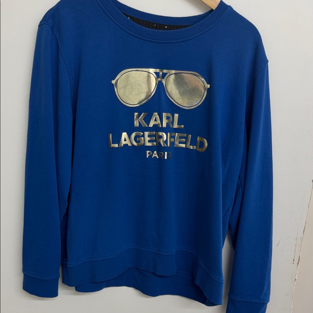 Karl Lagerfeld Royal Blue Top with Silver Accents